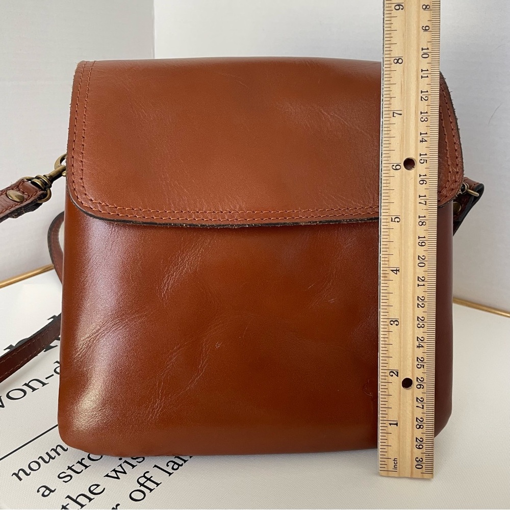 Patricia Nash Tan Flap Leather Crossbody Bag - Picture 10 of 14